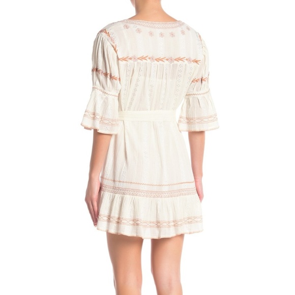 Love Sam Embroidered Bell Sleeve Shift Dress - Picture 2 of 5